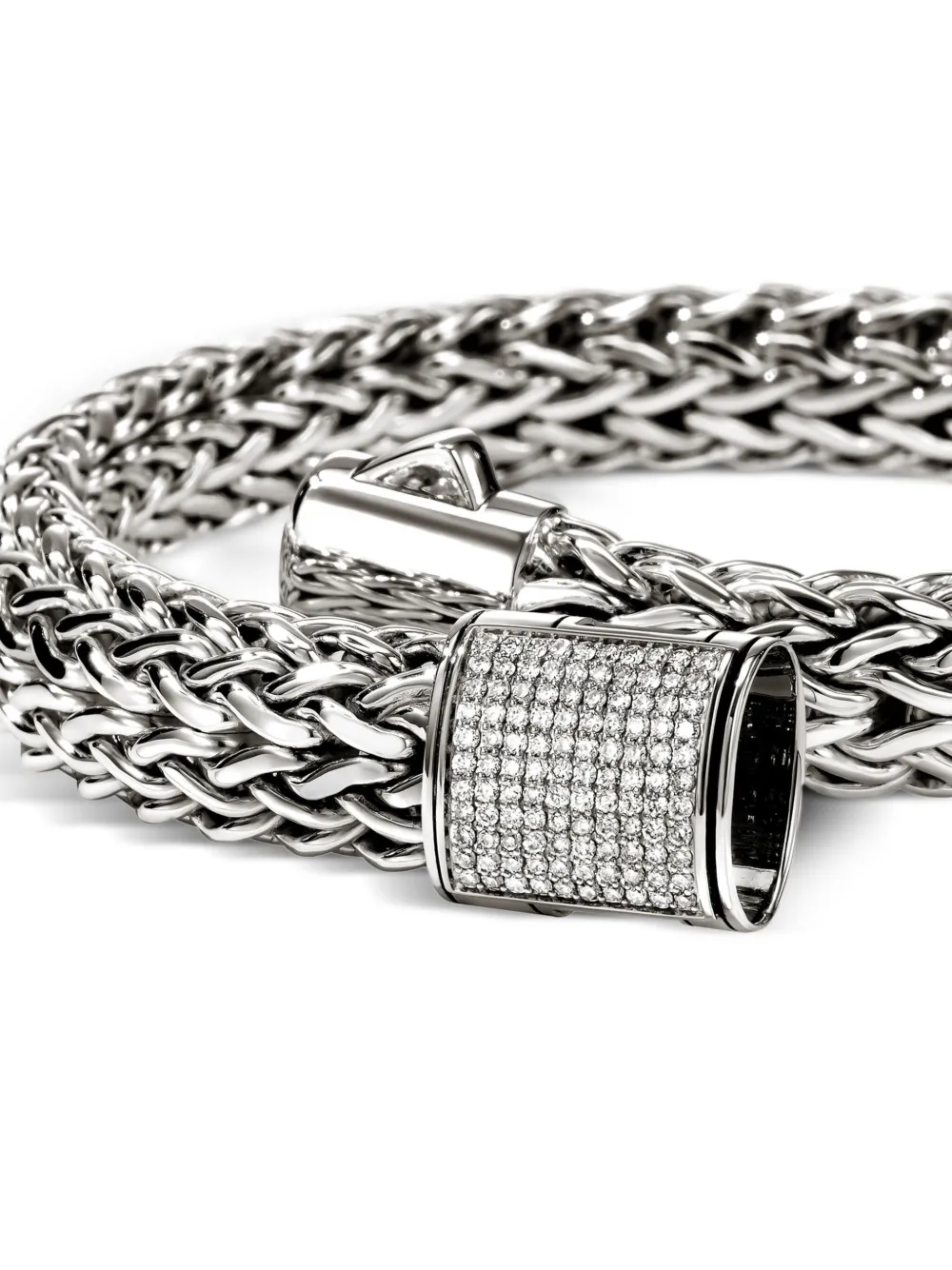 John Hardy Sterling Silver Icon Diamond Bracelet In Silver