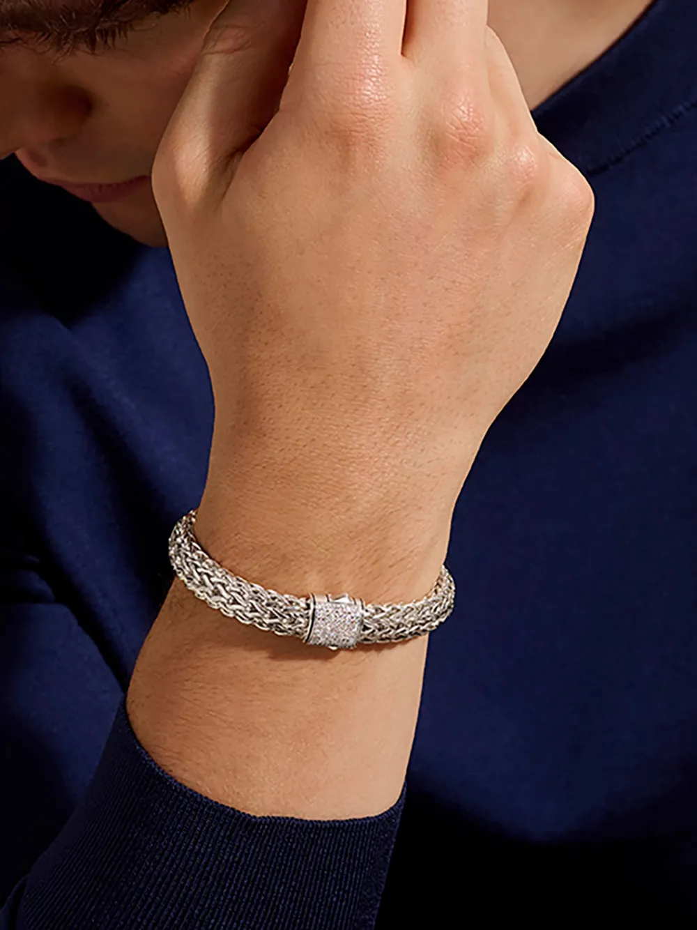 Sterling Silver Icon Diamond Bracelet