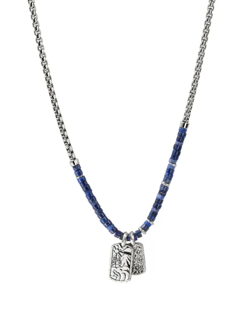 John Hardy sterling silver Heishi Tag lapis lazuli necklace