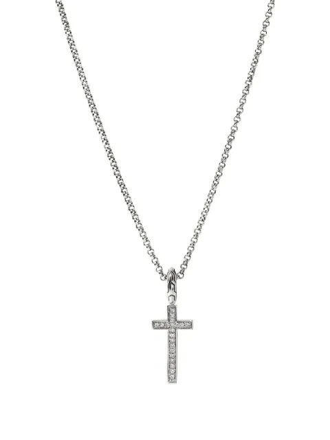 John Hardy sterling silver JH Essential Cross diamond necklace