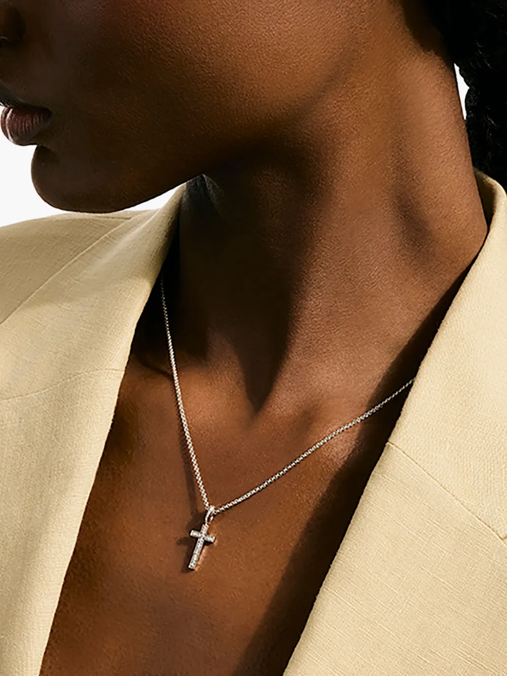 John Hardy Sterling Silver Diamond Cross-pendant Necklace In Metallic