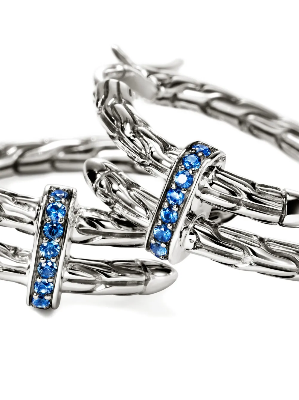 John Hardy créoles Spear en argent sterling serties de saphirs | Image 2