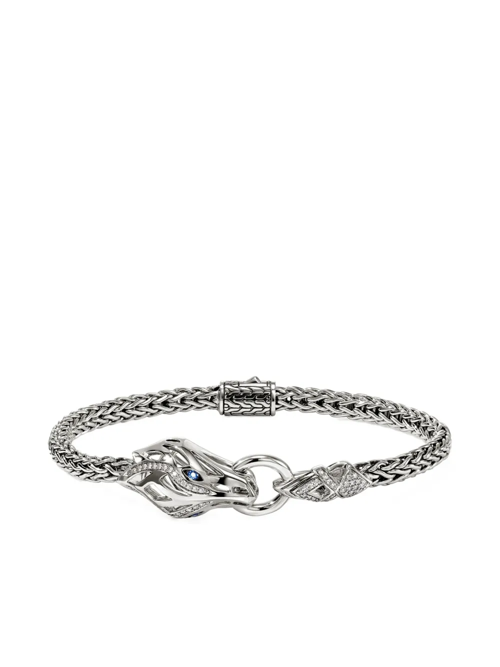 John Hardy Sterling Silver Dragon Diamond Bracelet In Silver