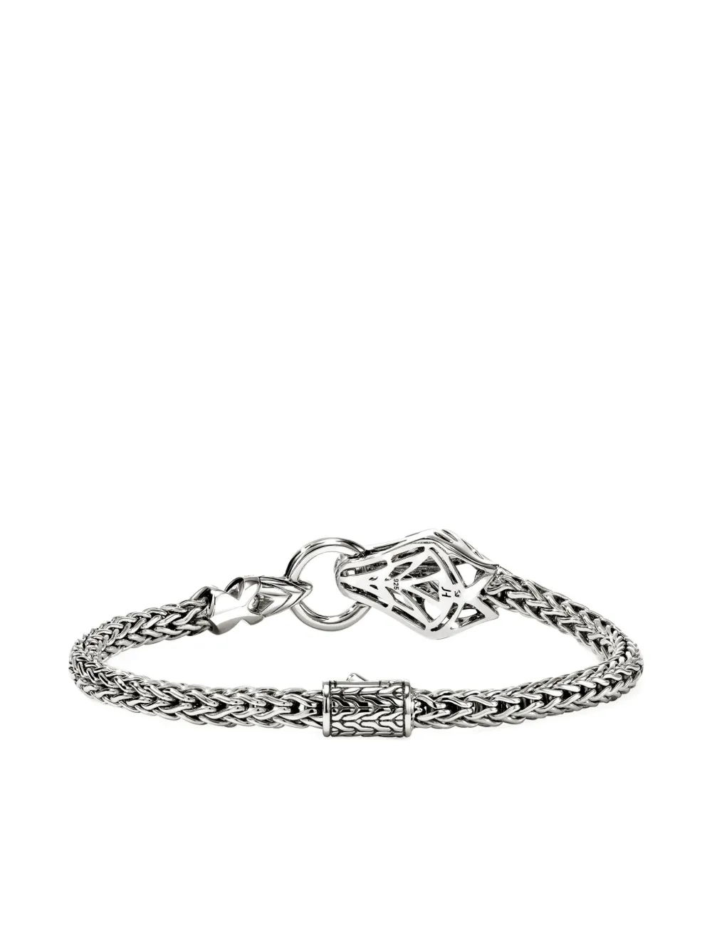 John Hardy Sterling Silver Dragon Diamond Bracelet In Silver