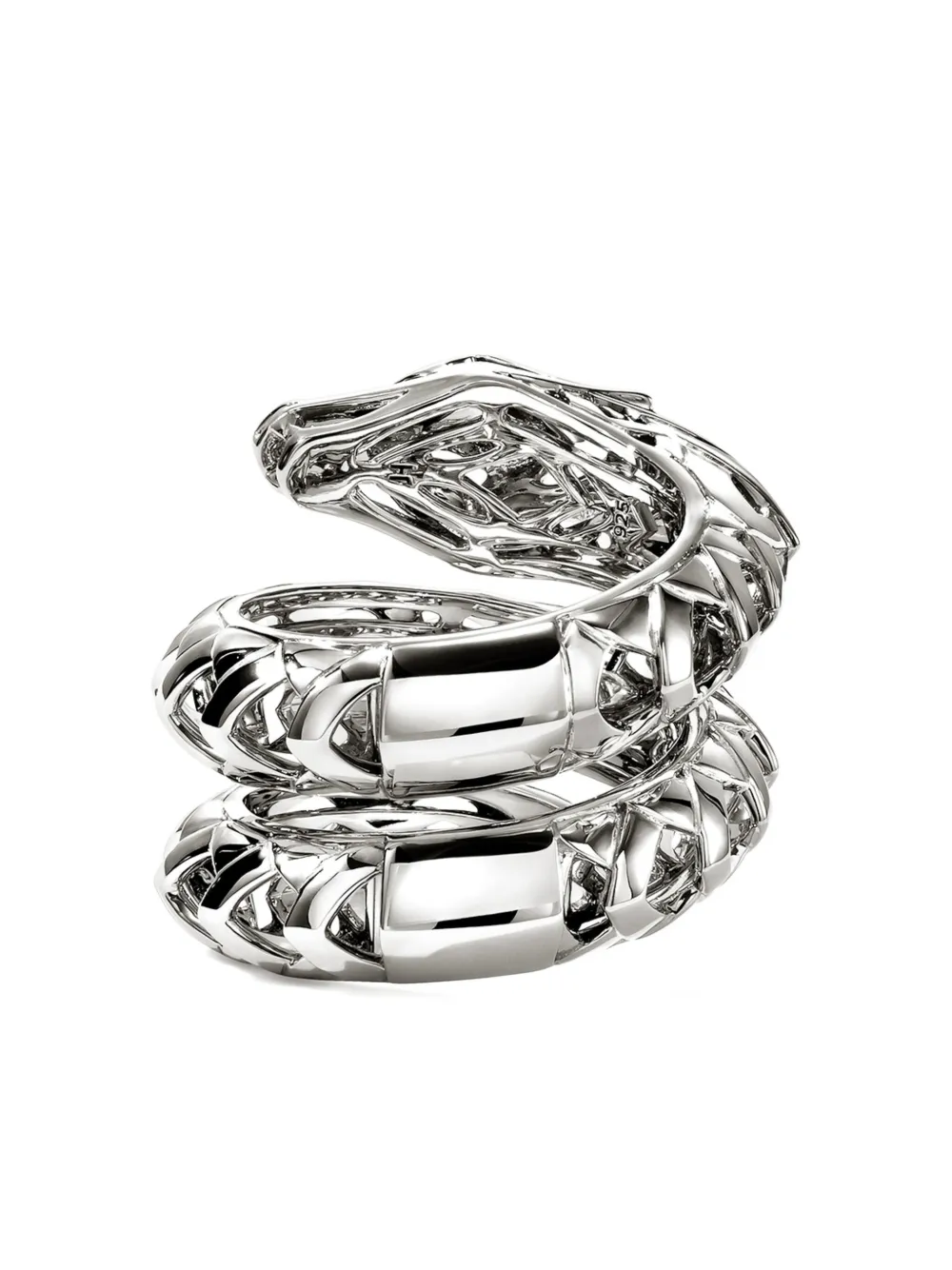 John Hardy Sterling Silver Naga Diamond And Sapphire Ring In Silver