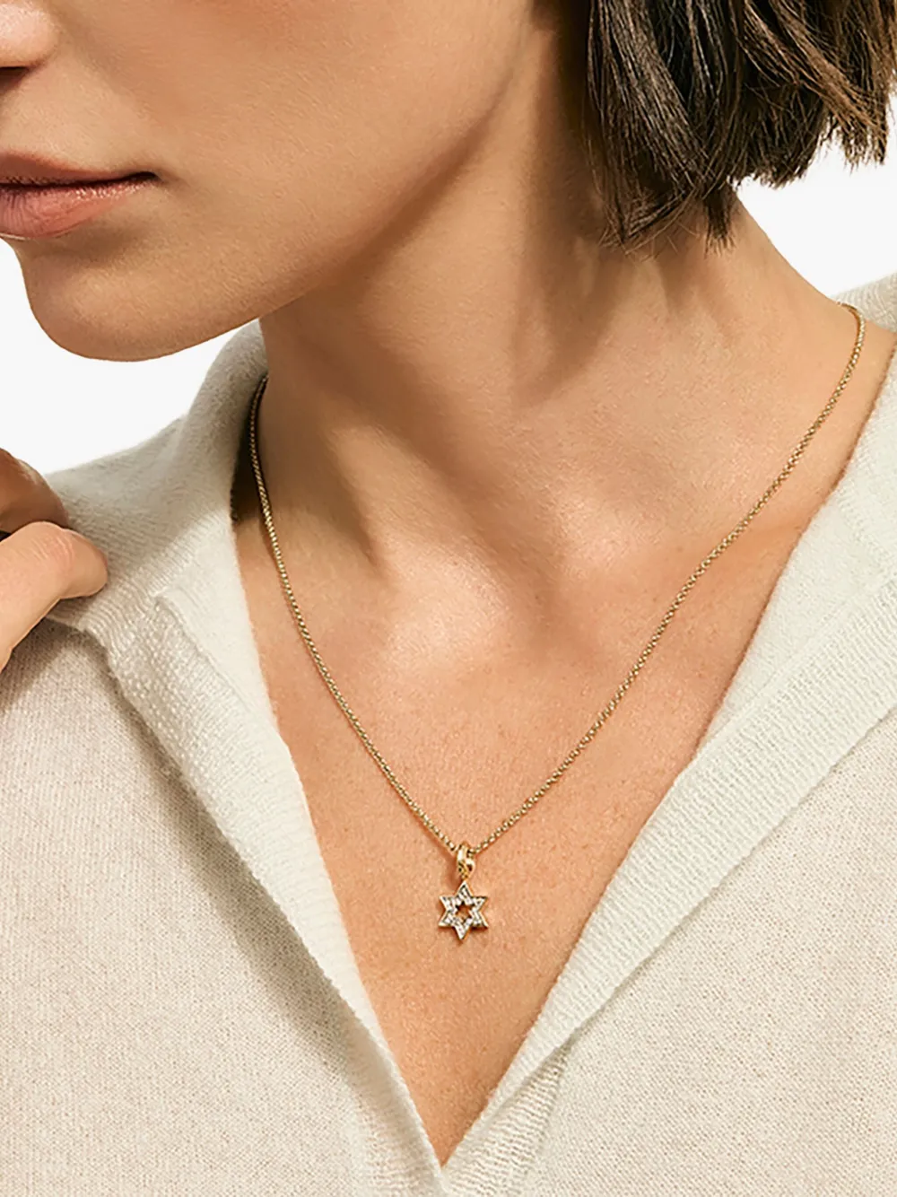 John Hardy 14k Yellow Gold Diamond Star Necklace In Gold