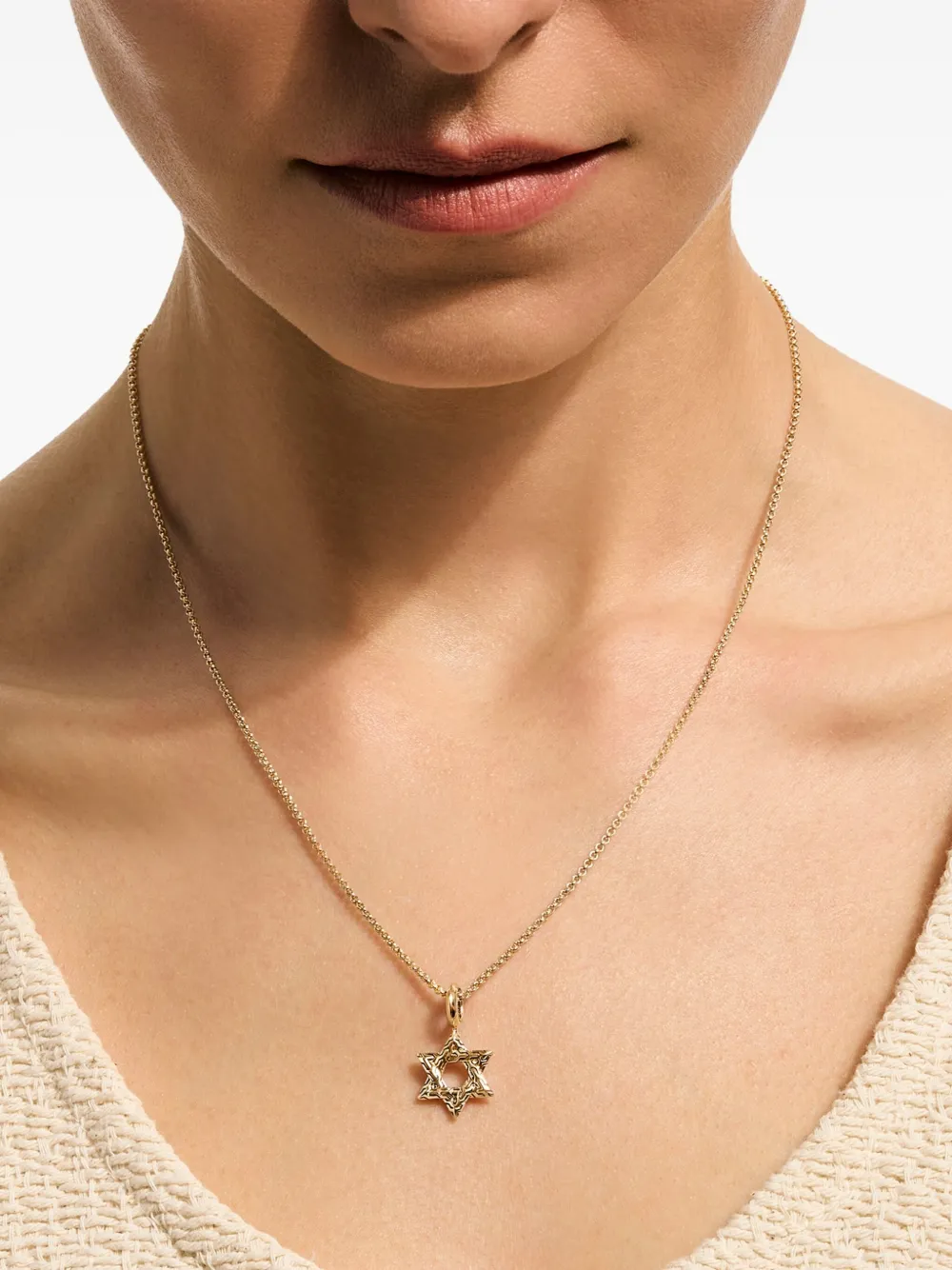 John Hardy 14k Yellow Gold Jh Essential Star Of David Necklace In Gold