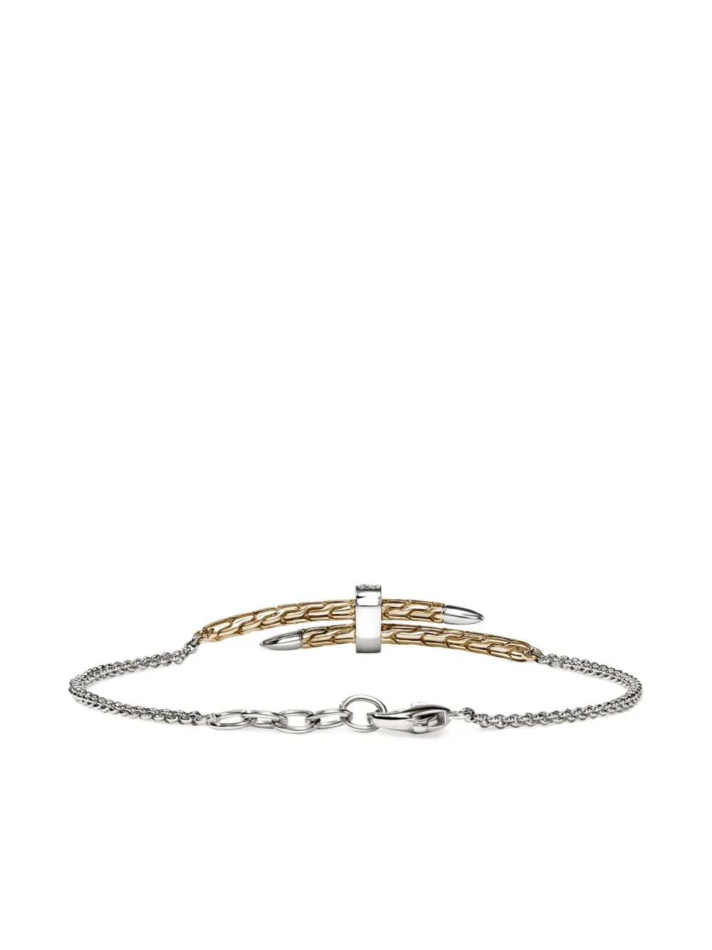 John Hardy 14k Yellow Gold Diamond Sterling Silver Bracelet In Gold