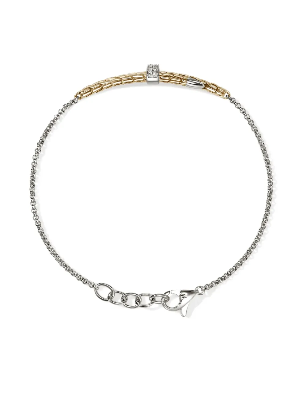 John Hardy 14k Yellow Gold Diamond Sterling Silver Bracelet In Gold