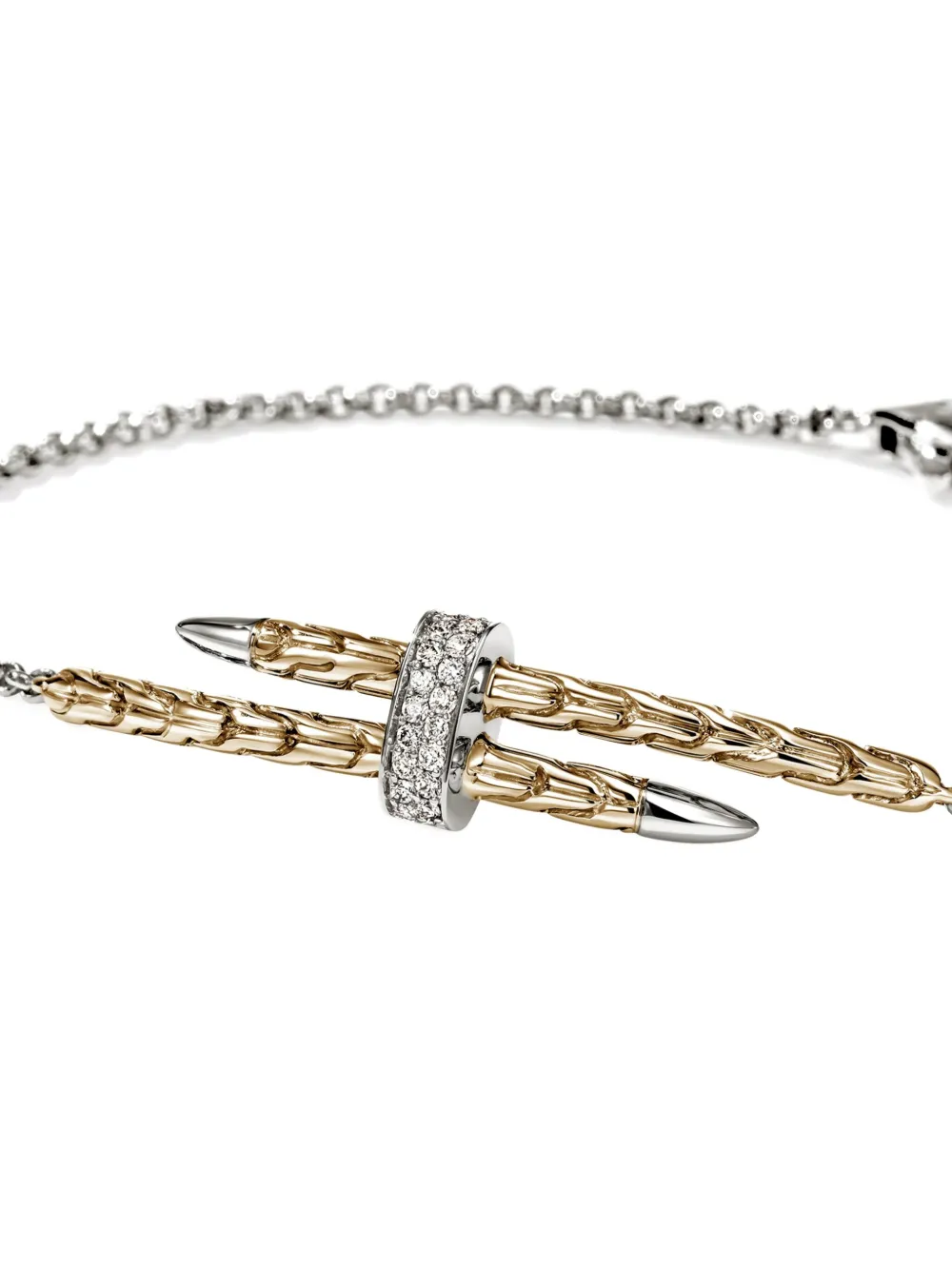 John Hardy 14k Yellow Gold Diamond Sterling Silver Bracelet In Gold