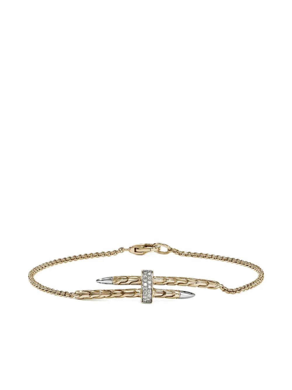 John Hardy 14k Yellow Gold Diamond Sterling Silver Bracelet In Gold