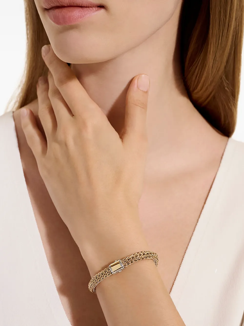 John Hardy 14k Yellow Bonded Gold Sterling Silver Bracelet In Gold
