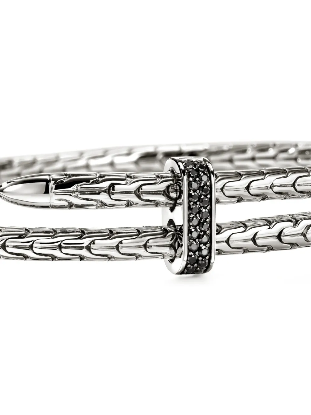 John Hardy Sterling Silver Black Sapphire Bracelet In Metallic