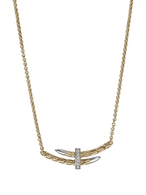 John Hardy 14K yellow gold and sterling silver Spear Station diamond necklace
