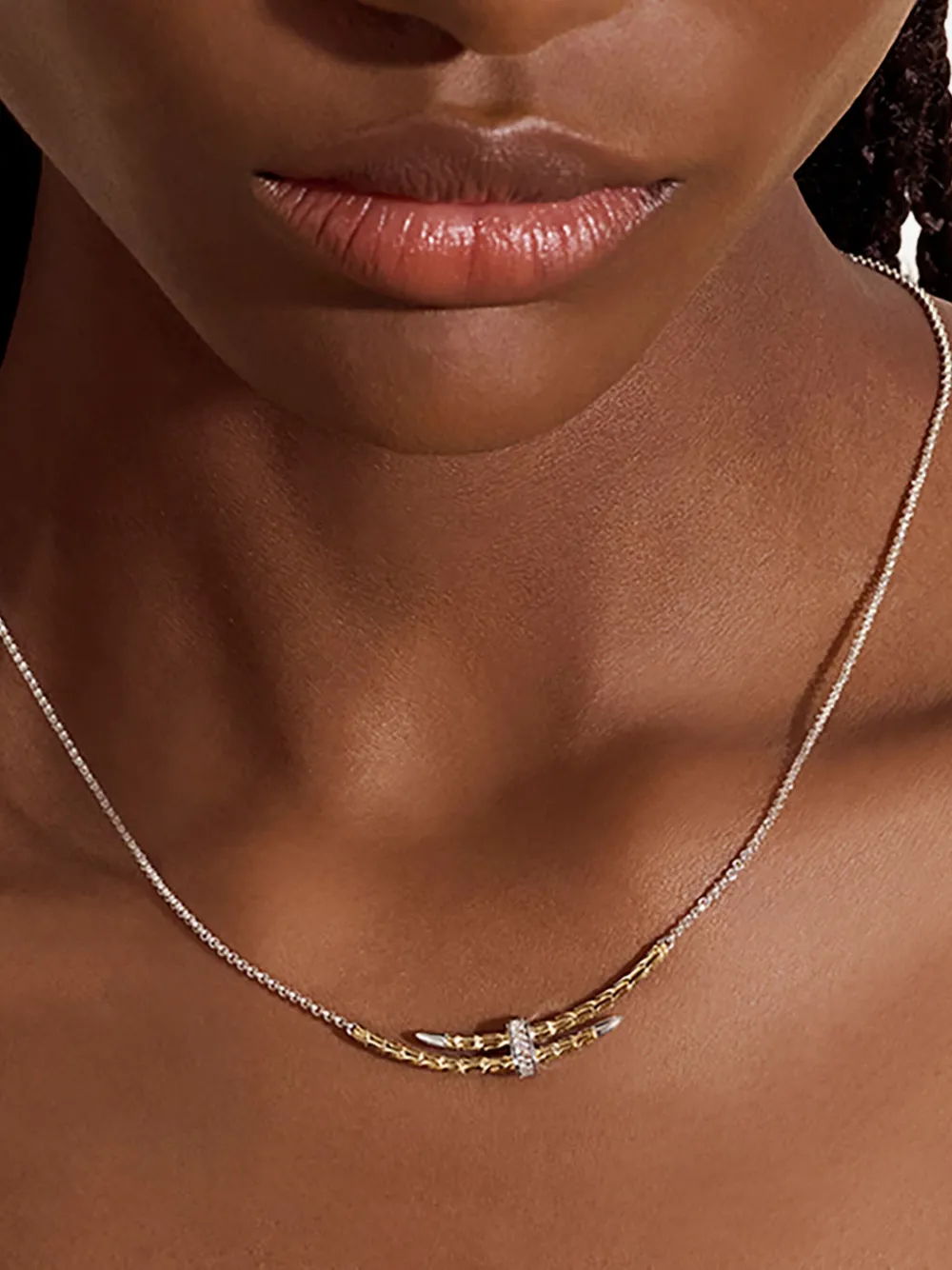 John Hardy 14k Yellow Gold Sterling Silver Diamond Necklace In Gold