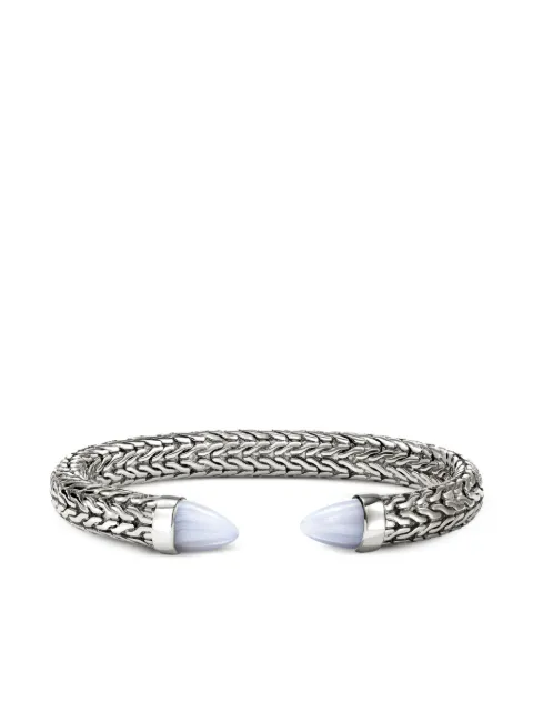 John Hardy pulsera Spear 50 en plata de ley con ágata azul