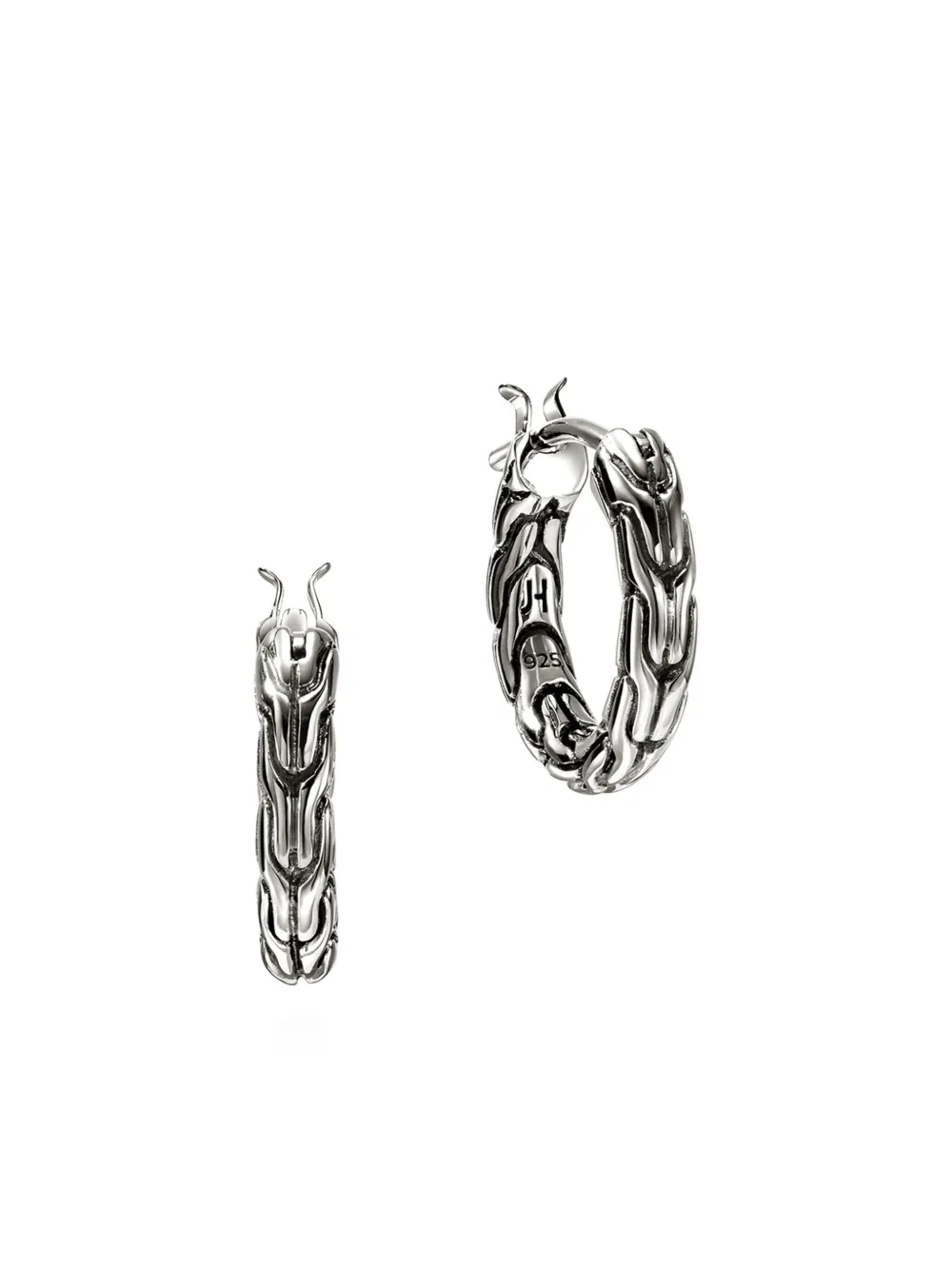 John Hardy Sterling Silver Jh Essential Chain Hoop Earrings In Metallic