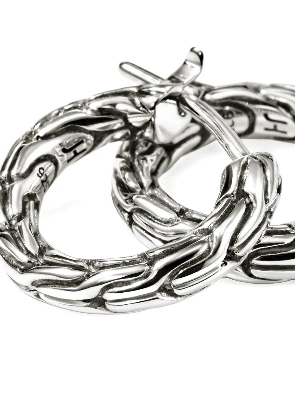 John Hardy Sterling Silver Jh Essential Chain Hoop Earrings In Metallic