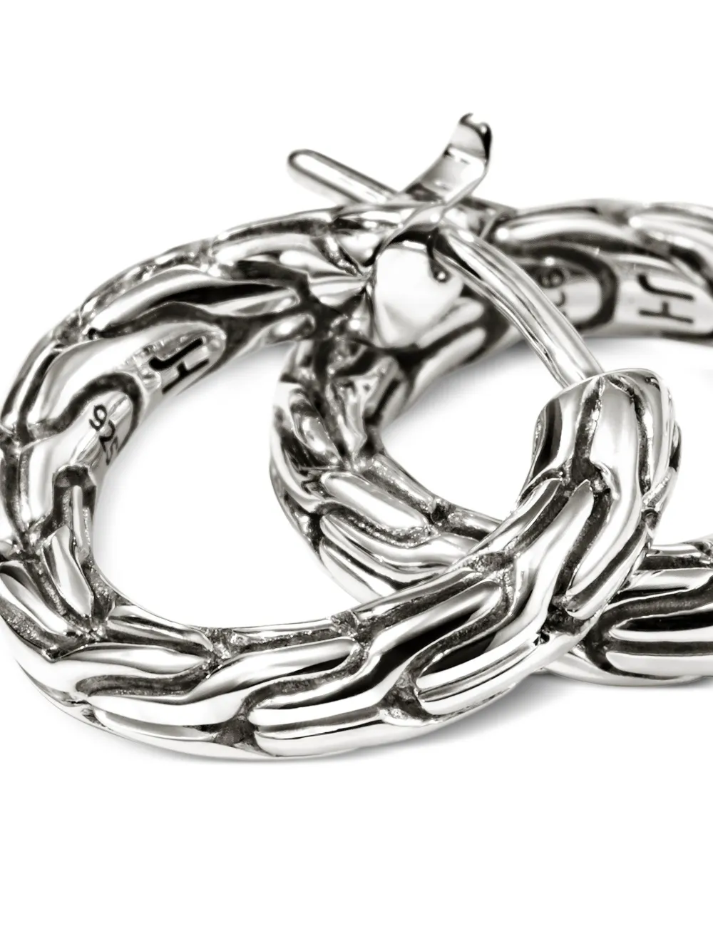 John Hardy sterling silver JH Essential 14MM hoop earrings | Image 2