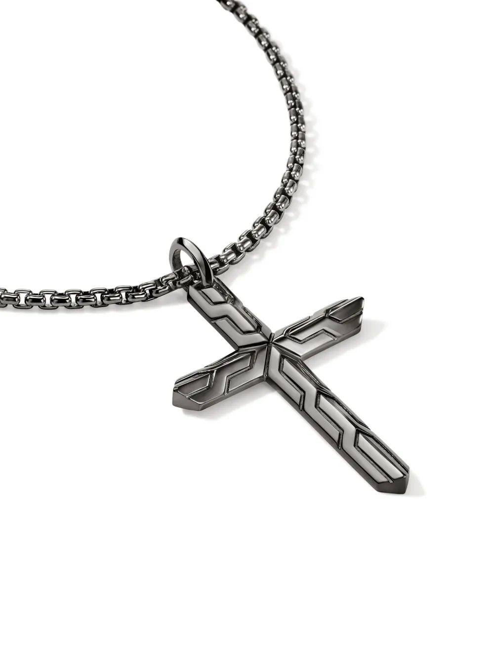 John Hardy Sterling Silver Cross Pendant Necklace In Metallic