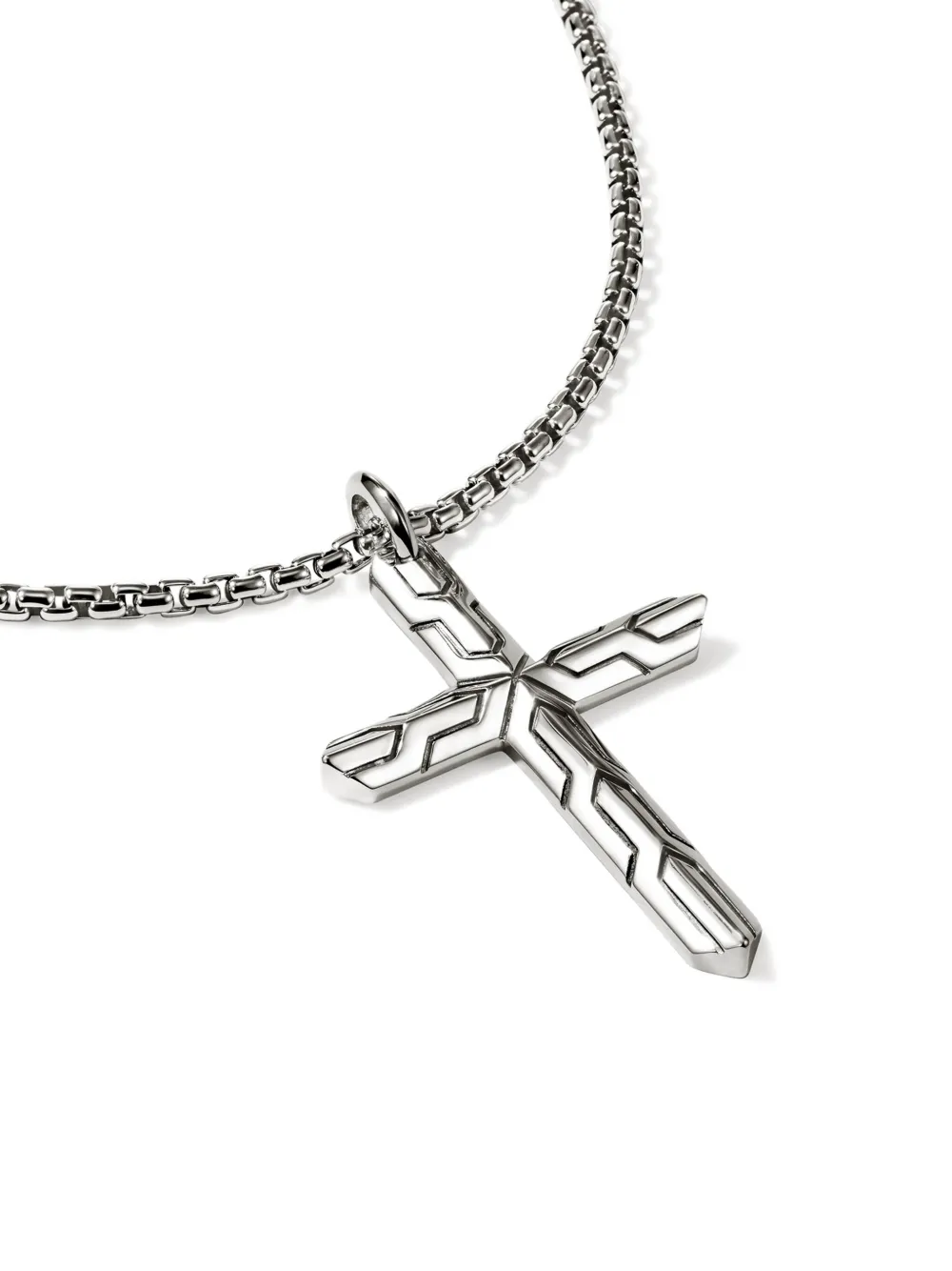 John Hardy Sterling Silver Cross Necklace In Metallic