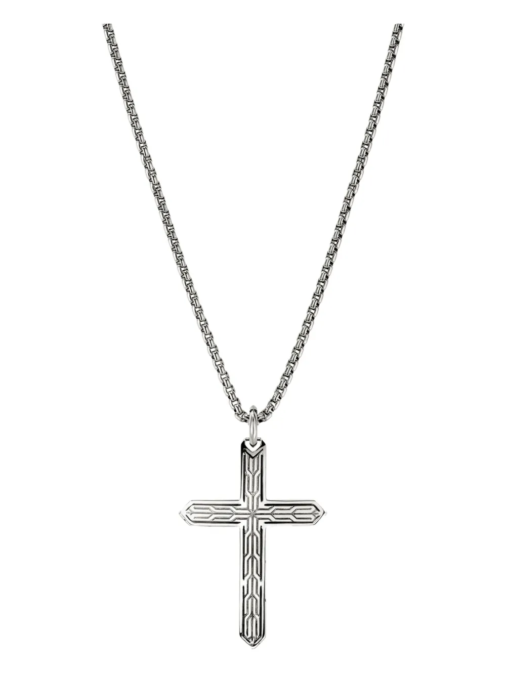 John Hardy Sterling Silver Cross Necklace In Metallic