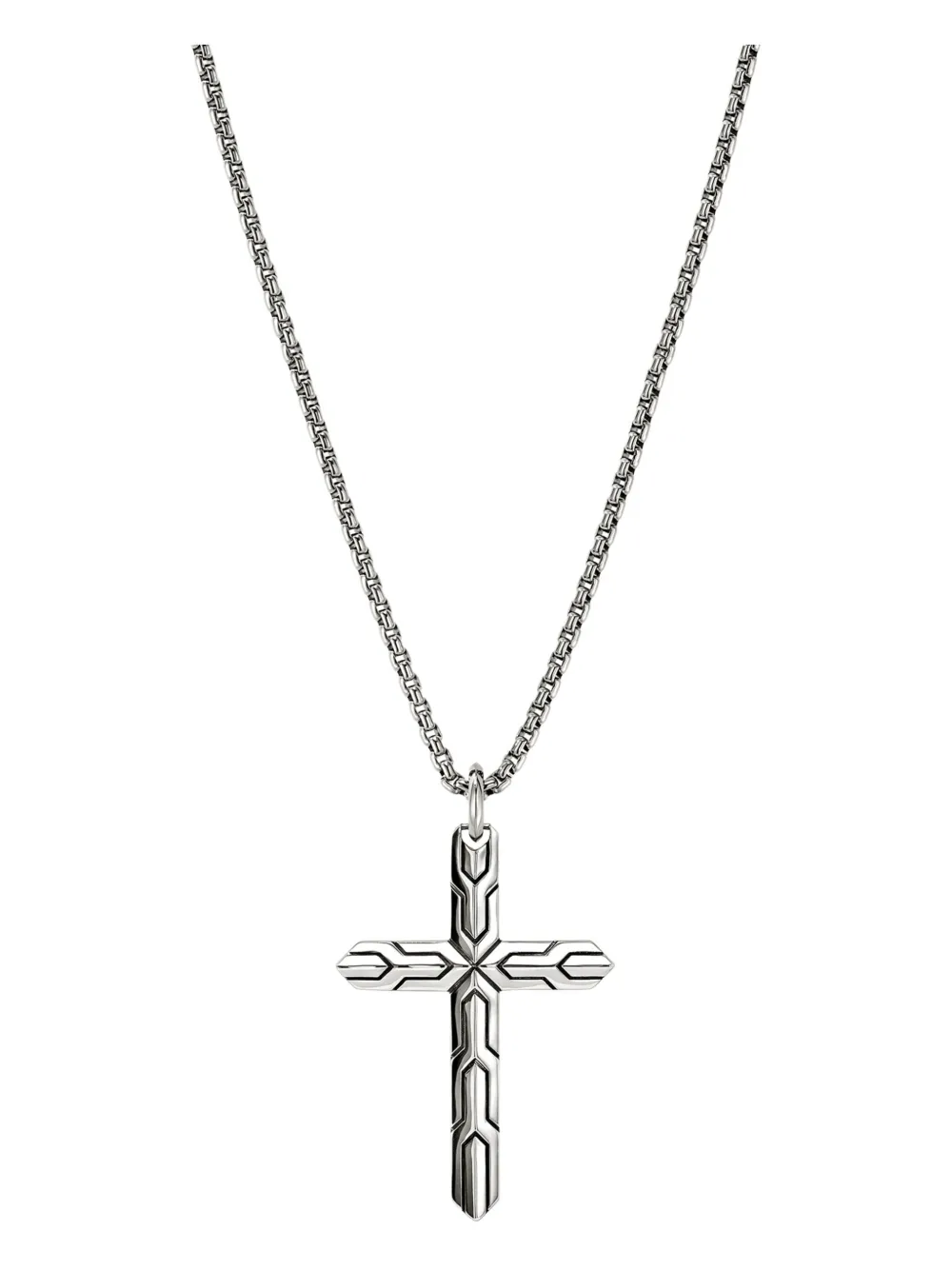 John Hardy Sterling Silver Cross Necklace In Metallic