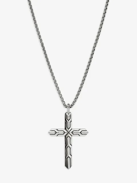 John Hardy collar Icon 50 en plata de ley con dije de cruz
