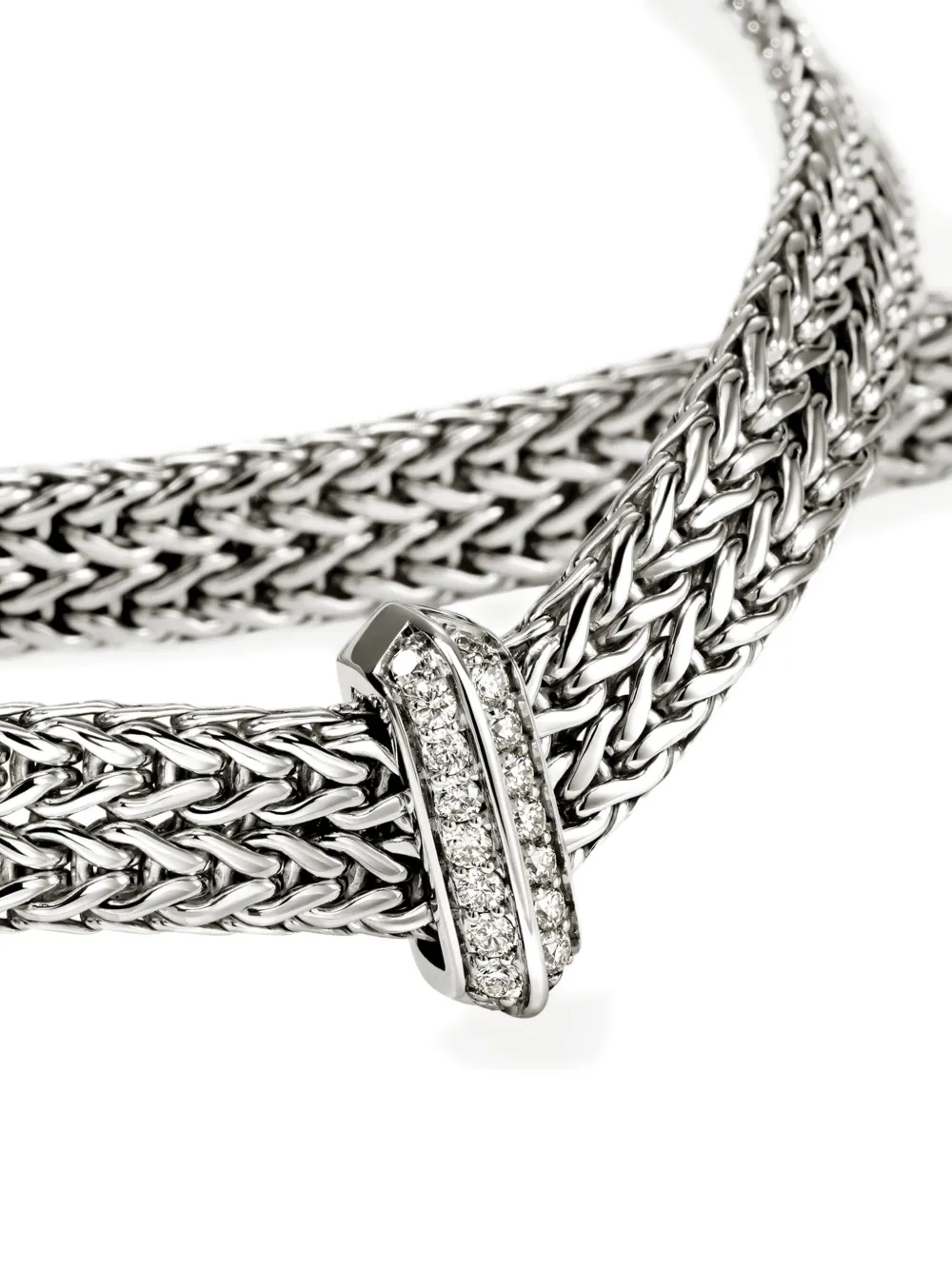 John Hardy Sterling Silver Diamond Necklace In Silver