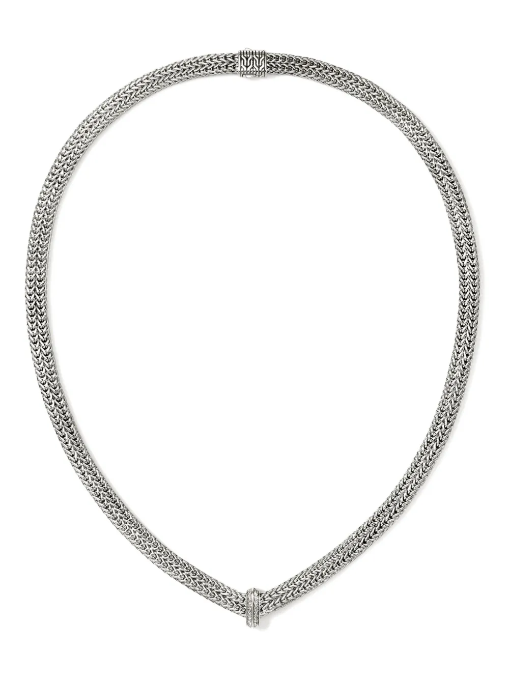 John Hardy Sterling Silver Diamond Necklace In Silver