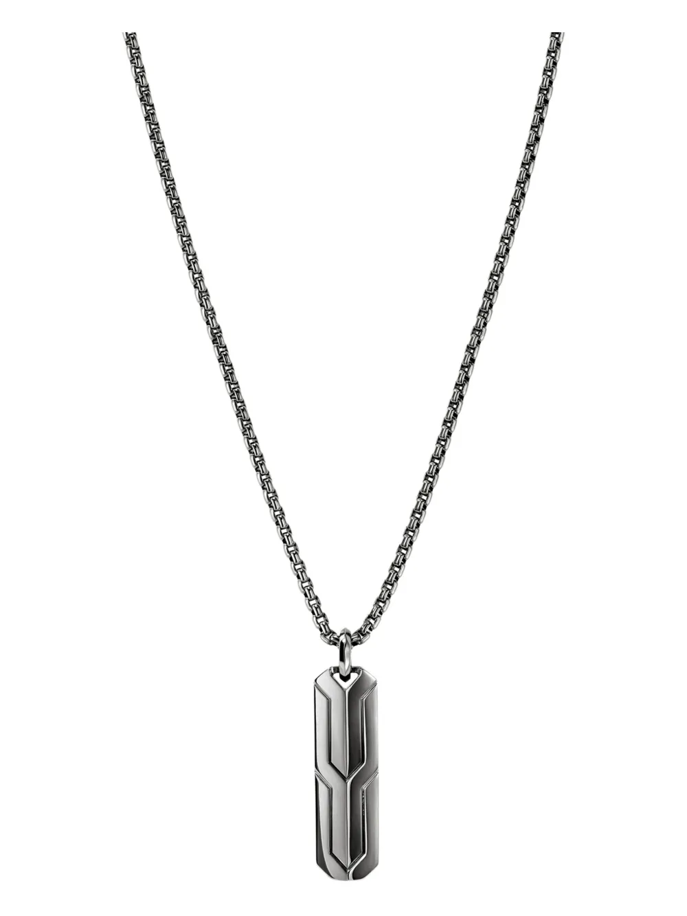 John Hardy Sterling Silver Tag Necklace In Metallic