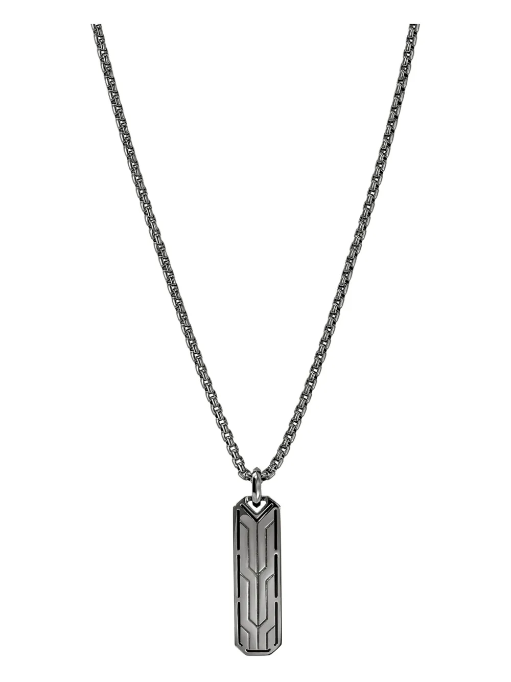 John Hardy Sterling Silver Tag Necklace In Metallic