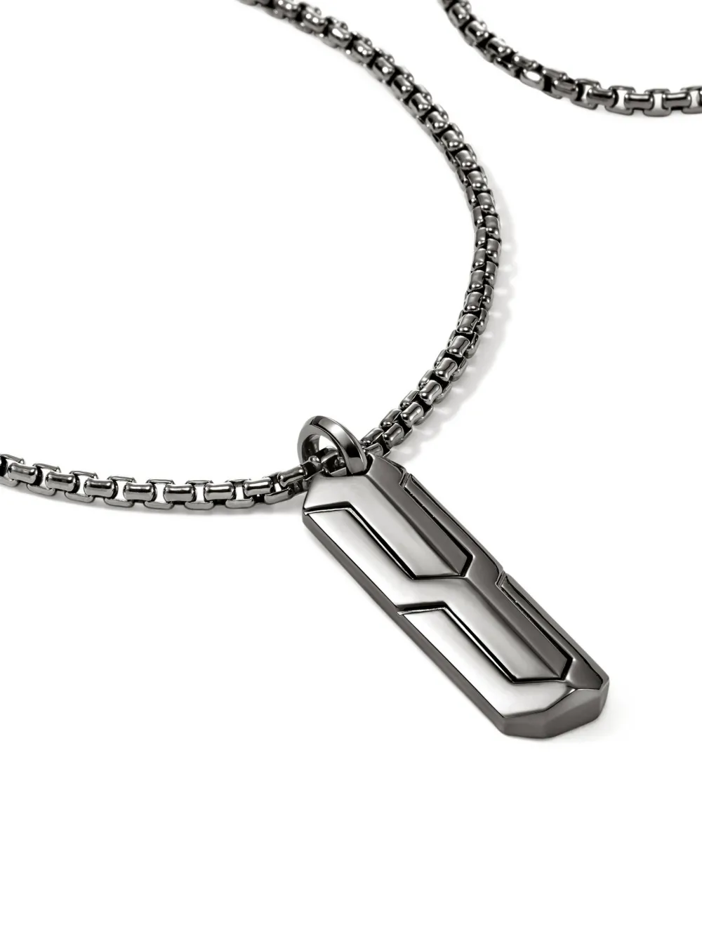 John Hardy Sterling Silver Tag Necklace In Metallic