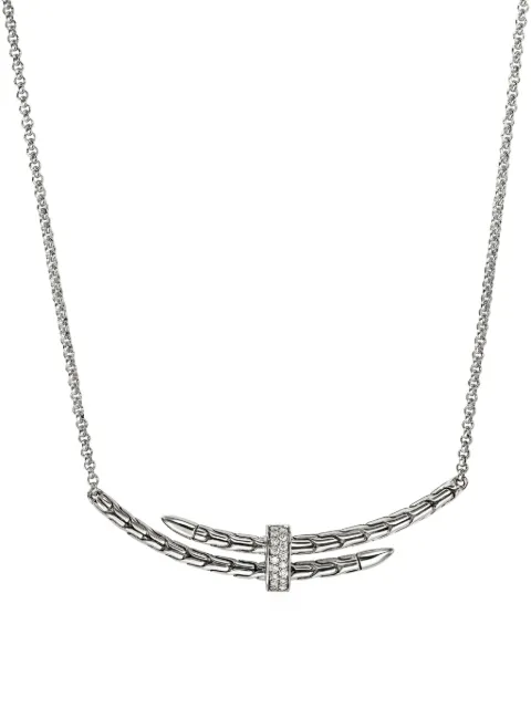 John Hardy sterling silver Spear Station diamond necklace
