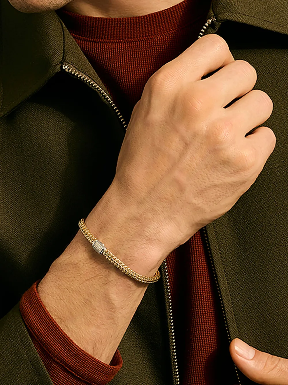 John Hardy 14k Yellow Gold Diamond Bracelet In Gold