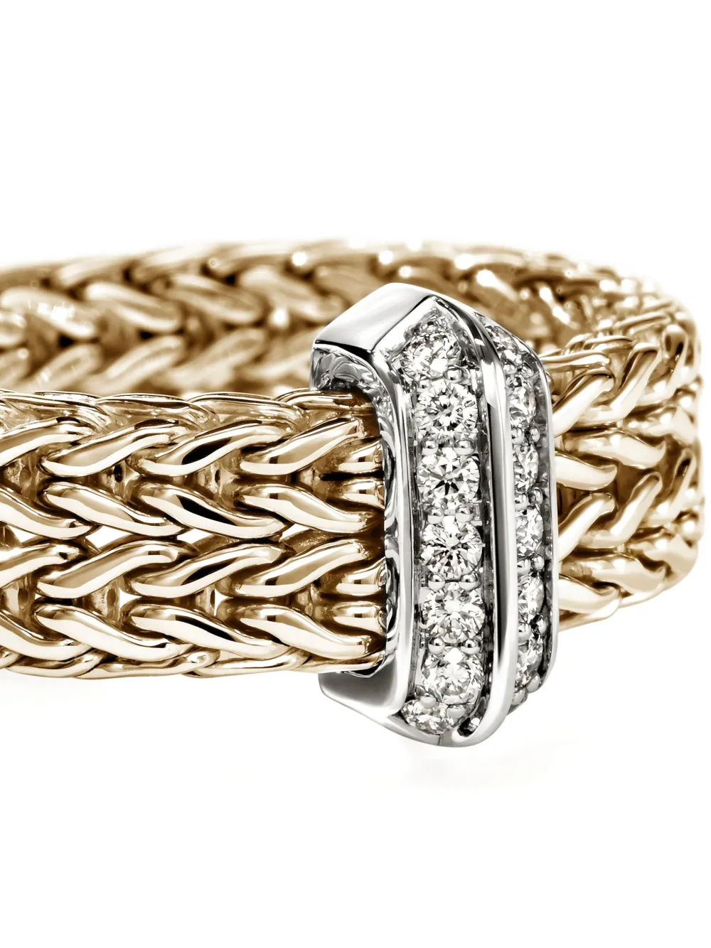 John Hardy 14k Yellow Gold Icon Link Bar Diamond Ring In Gold