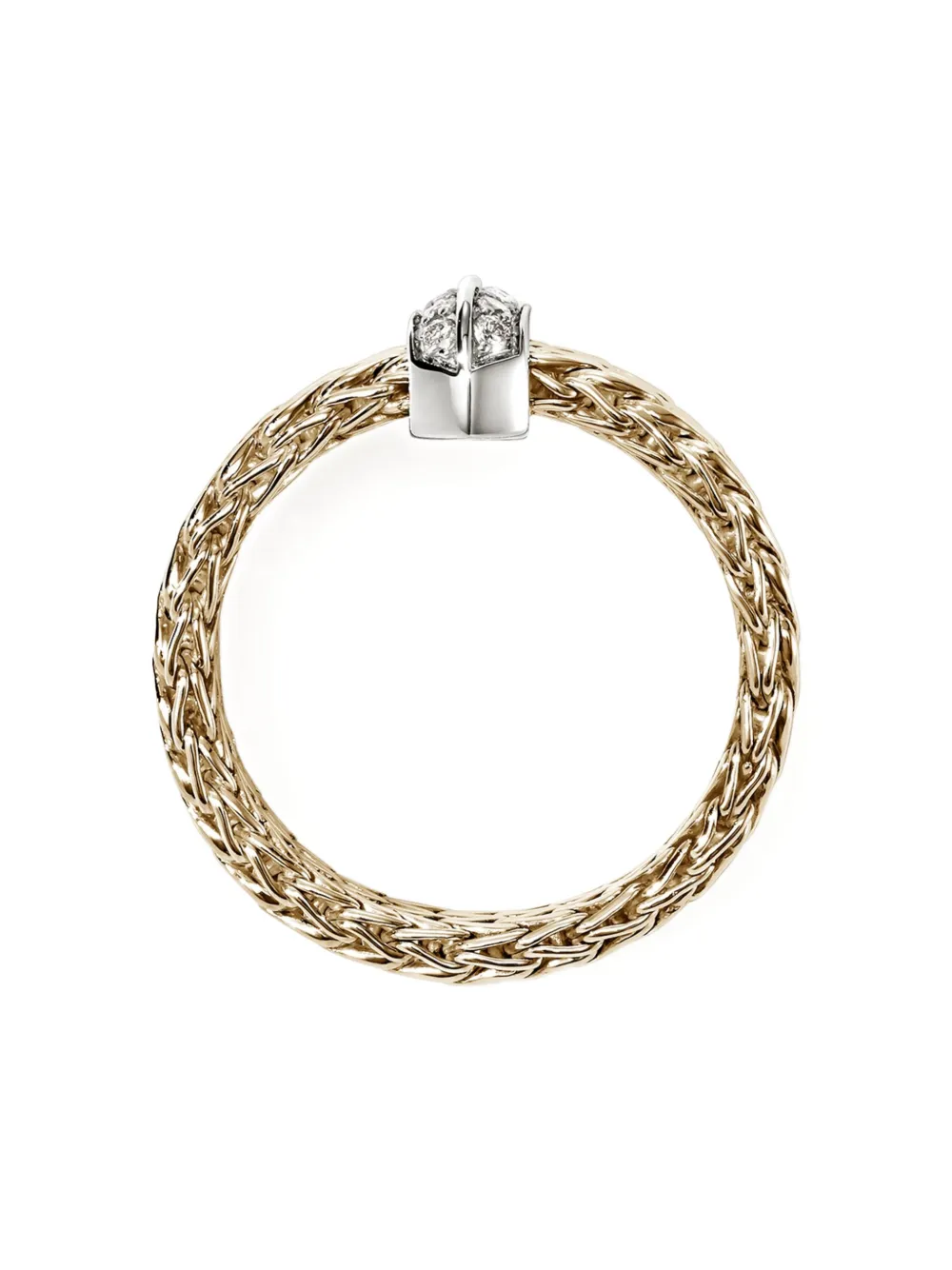 John Hardy 14k Yellow Gold Icon Link Bar Diamond Ring In Gold