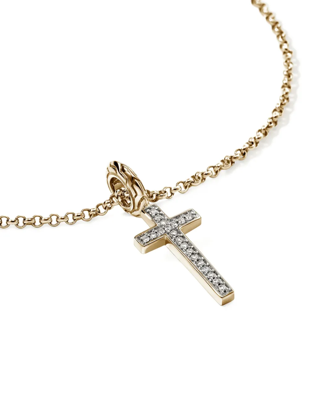 John Hardy 14k Yellow Gold Cross Necklace In Gold