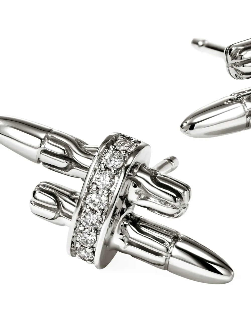 John Hardy Sterling Silver Diamond Stud Earrings In Metallic