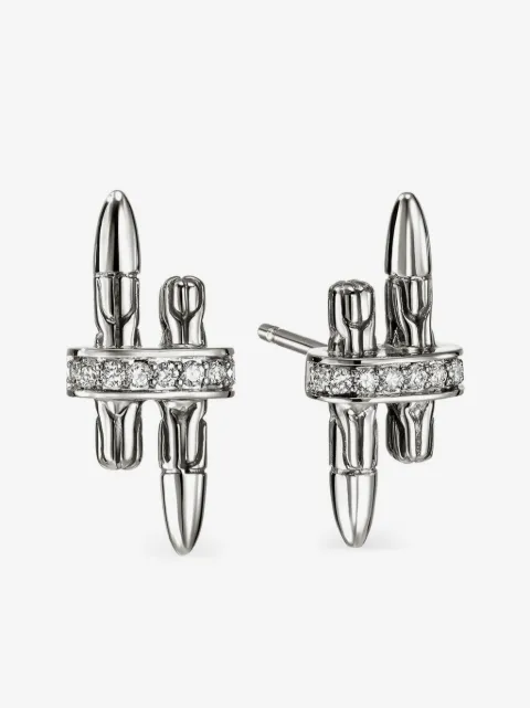 John Hardy Spear Stud diamantörhängen i sterlingsilver