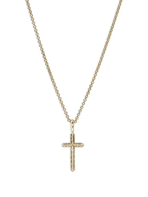 John Hardy collar en oro amarillo de 14kt con dije de cruz