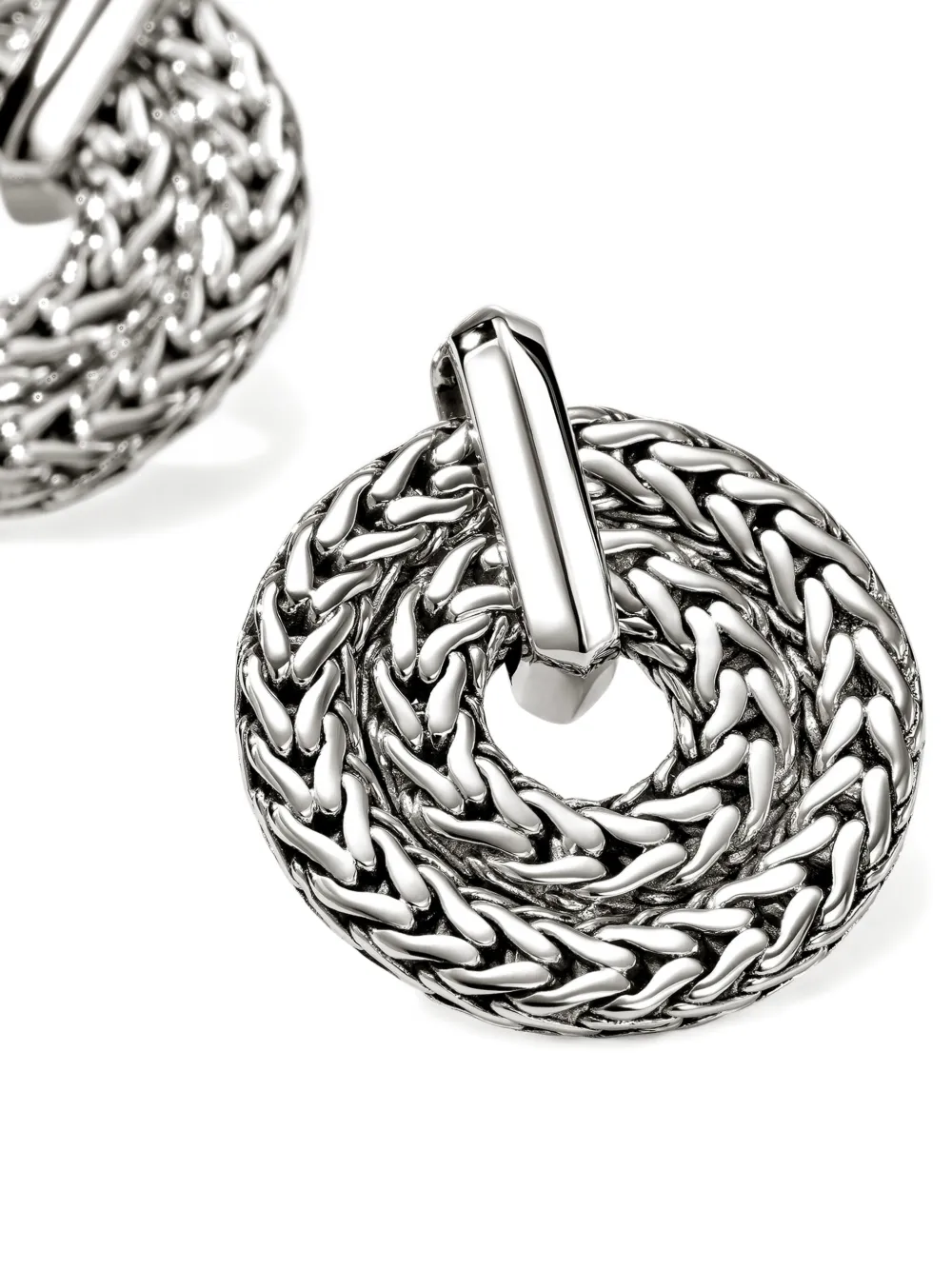 John Hardy Sterling Silver Woven Earrings In White