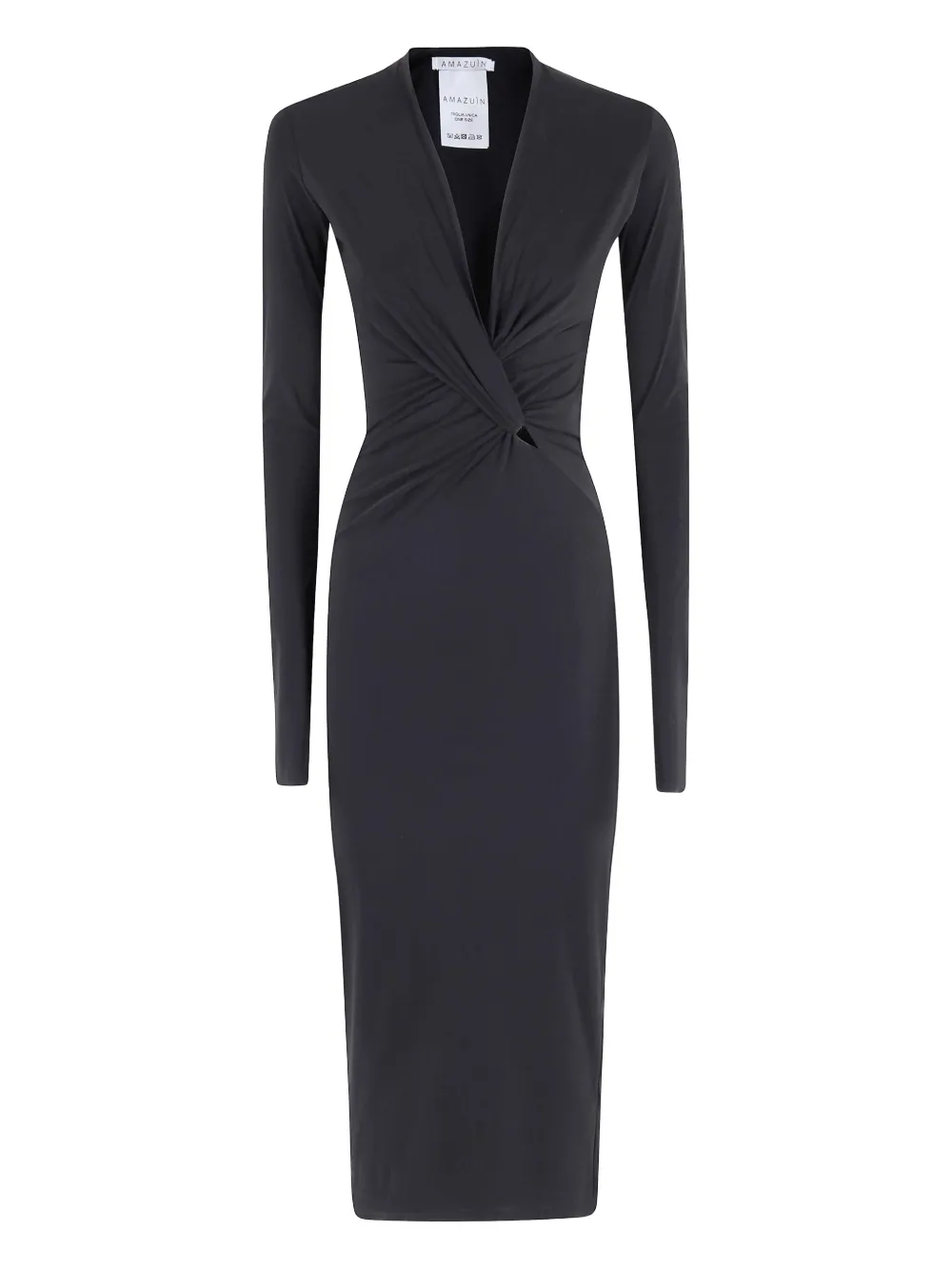 Amazuìn robe mi-longue Sienna à col v | noir | Image 1