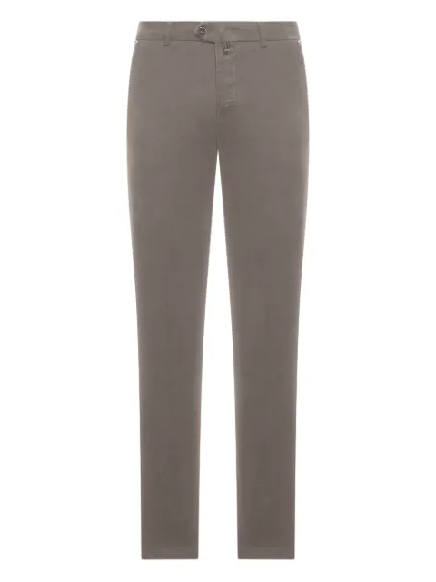 Kiton logo-patch cotton trousers