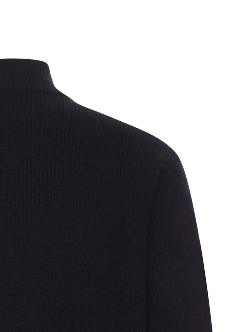 Roberto Collina Geribbeld wollen vest met rits Zwart