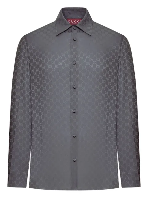 Gucci camisa de seda GG en jacquard