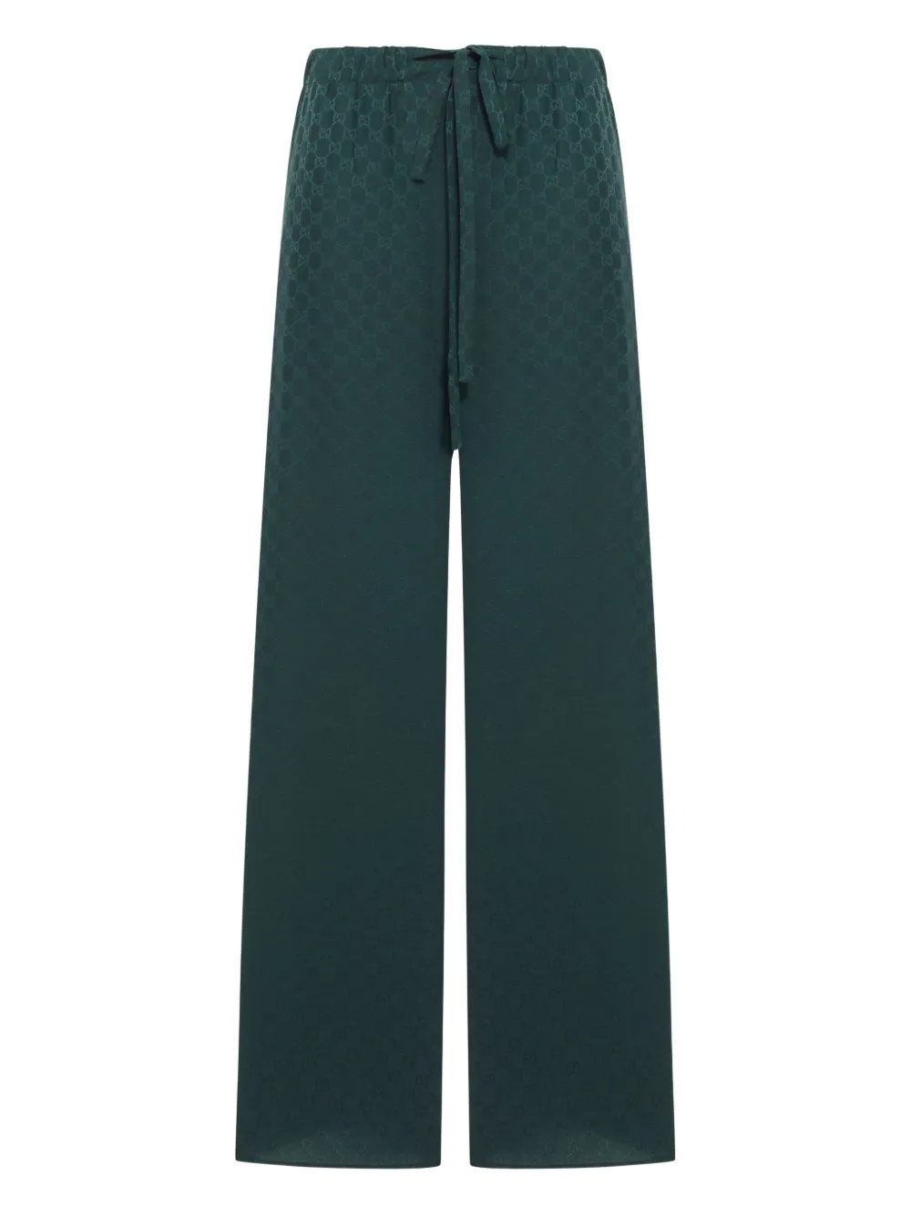 Gucci Gg Jacquard Silk Jogging Pants In Green