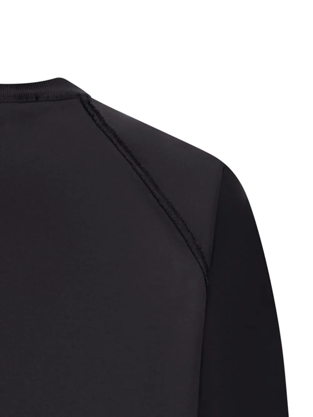 Stone Island Crew Neck Sweatshirt In Organic Brushed Cotton In Black