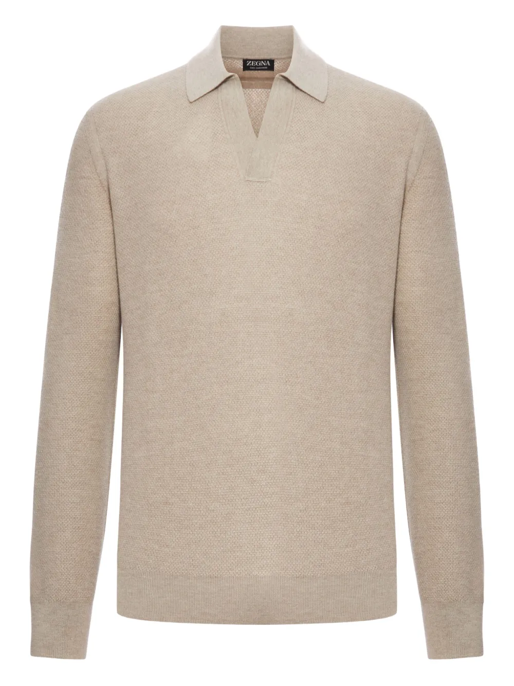 Zegna suéter de cachemira estilo playera tipo polo | neutro | Image 1