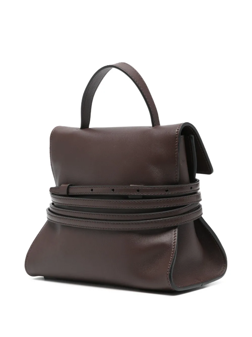 Moschino Tie Me kleine shopper met gespbandje Bruin